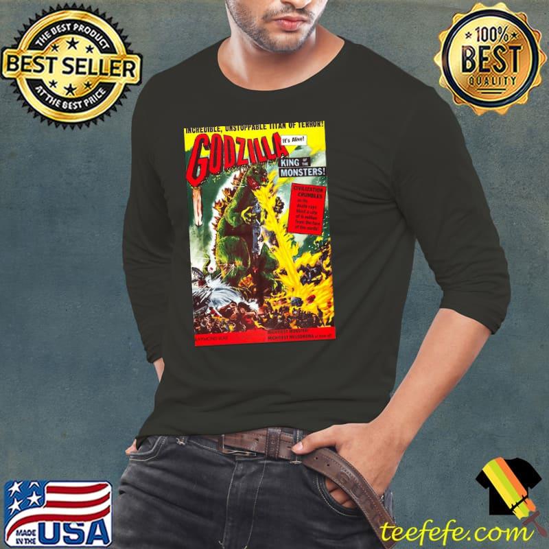 Godzilla Incredible King Of The Monsters Shirt Long Sleeve Tee Godzilla Incredible King Of The Monsters Shirt Long Sleeve Tee