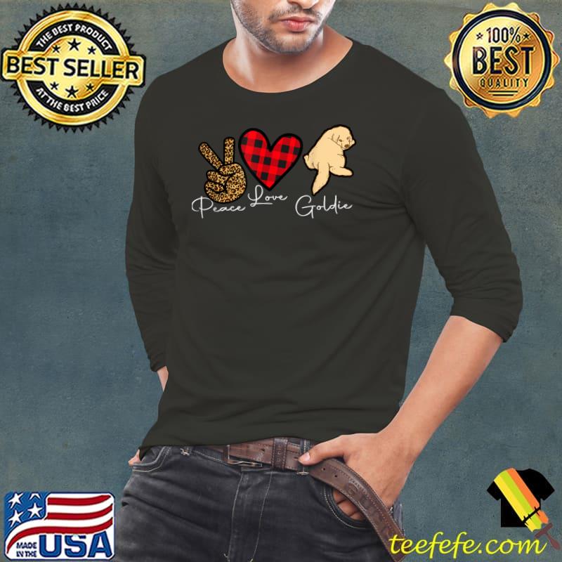 Golden Retriever Dog Cute Peace Love High Hand Leopard And Red Plaid Heart Puppy Lover T-Shirt Long Sleeve Tee Golden Retriever Dog Cute Peace Love High Hand Leopard And Red Plaid Heart Puppy Lover T-Shirt Long Sleeve Tee