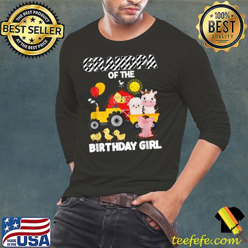 Grandpa Of The Birthday Girl Farm Barnyard Party Cow Lover T-Shirt
