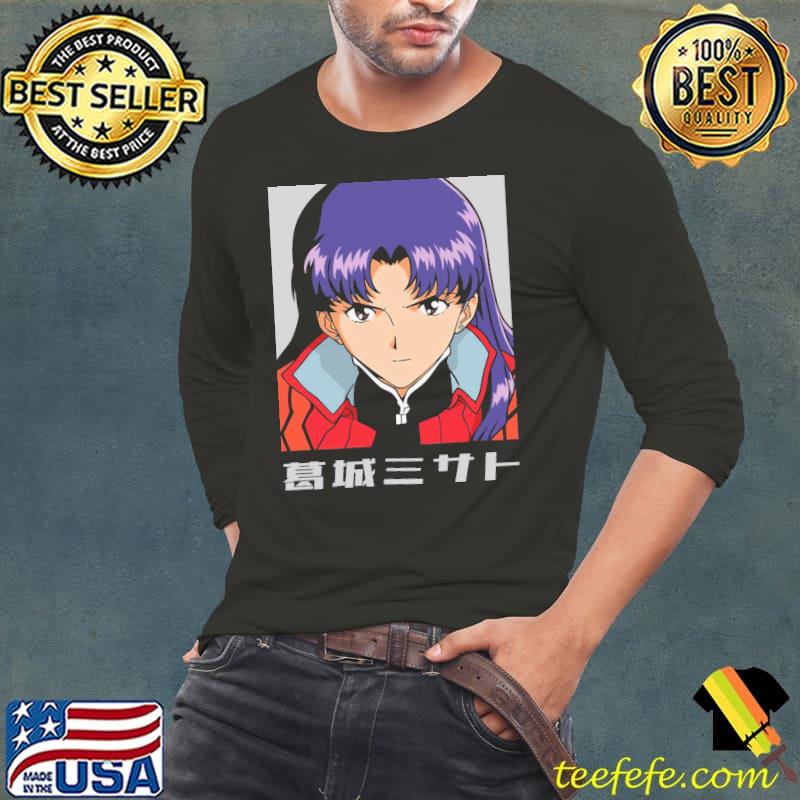 Graphic portrait neon genesis evangelion misato katsuragI s Long Sleeve Tee Graphic portrait neon genesis evangelion misato katsuragI s Long Sleeve Tee