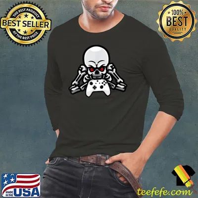 Halloween Sitting Skeleton Gamer Video Gaming Chair T-Shirt