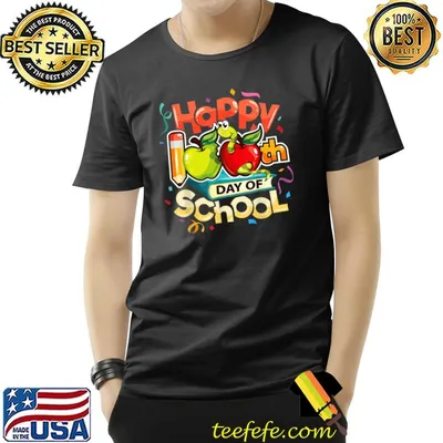 Happy 100th Day Of School Teacher Apples And Book Child Happy 100 Days T-Shirt