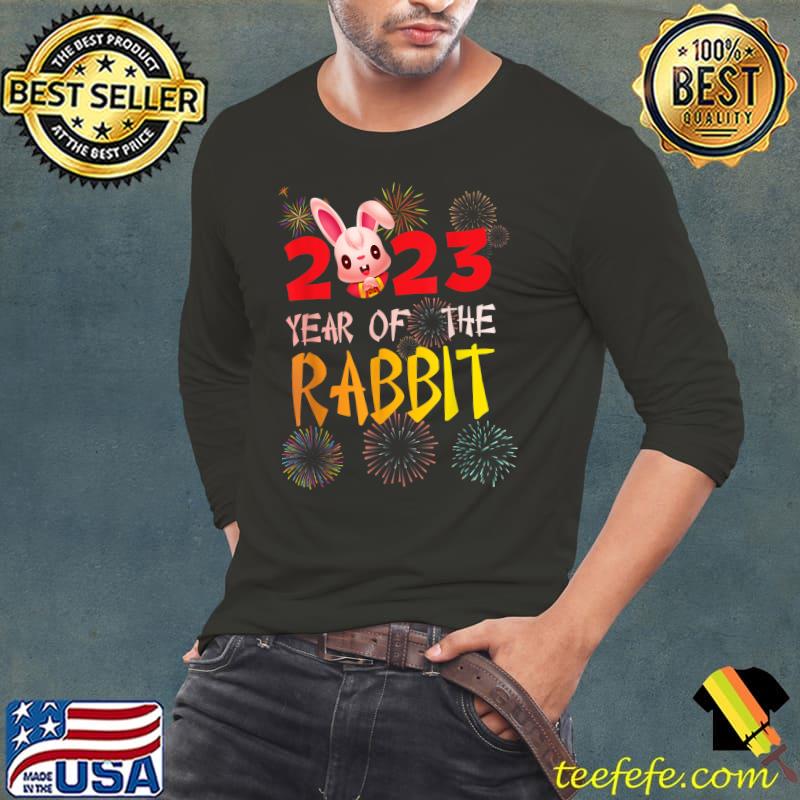 Happy Chinese New Year Bunny 2023 Year Of The Rabbit Fireworks T-Shirt