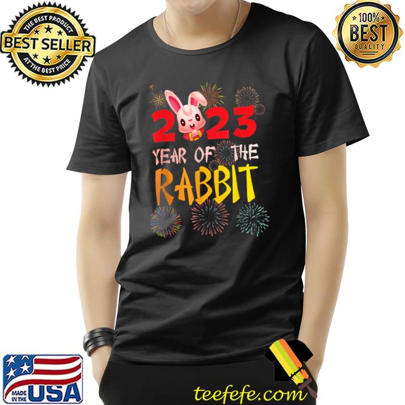 Happy Chinese New Year Bunny 2023 Year Of The Rabbit Fireworks T-Shirt Unisex Happy Chinese New Year Bunny 2023 Year Of The Rabbit Fireworks T-Shirt Unisex