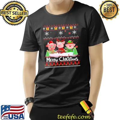 Happy holidays pajamas pig reindeer christmas ugly classic shirt