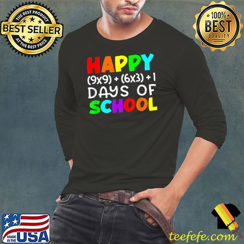 Happy Math Days Of School Formula 100 Days Of School Math Teacher 100th Day Colors T-Shirt Long Sleeve Tee Happy Math Days Of School Formula 100 Days Of School Math Teacher 100th Day Colors T-Shirt Long Sleeve Tee