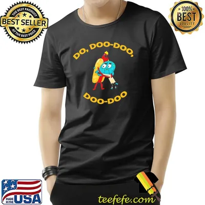 Hot dog guy and gumball awkwardly hugging classic shirt
