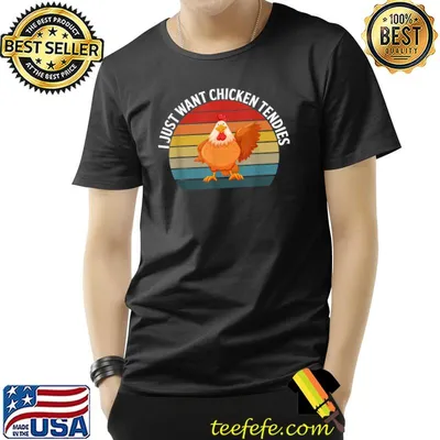 I Just Want Chicken Tendies for Chicken Tenders Lovers Retro Sunset T-Shirt