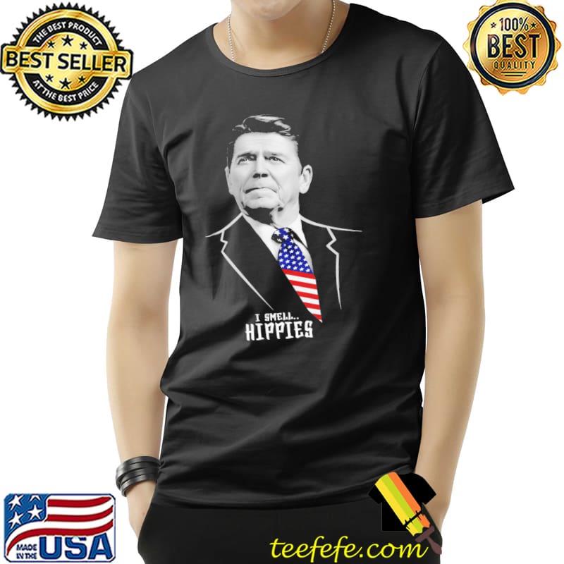 I smell hippies ronald reagan funny shirt
