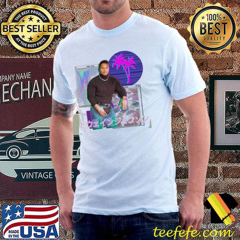 Japanese young dwayne johnson vaporwave shirt