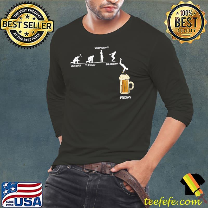 Jumping into the beer friday evolution classic s Long Sleeve Tee Jumping into the beer friday evolution classic s Long Sleeve Tee