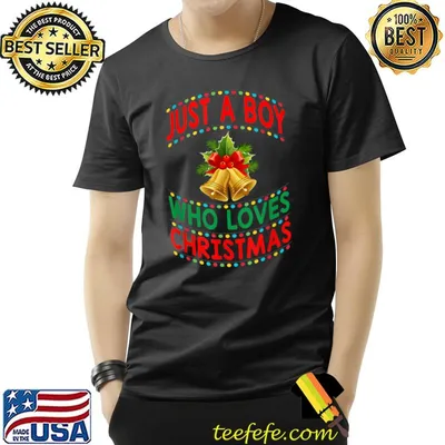 Just A Boy Who Loves Christmas Bells Xmas Family Matching T-Shirt