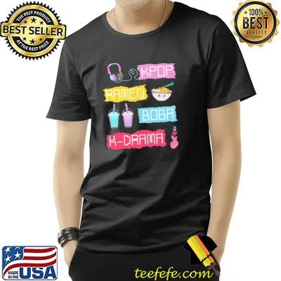 K drama fan kdrama kpop korean drama ramen boba bubble tea shirt