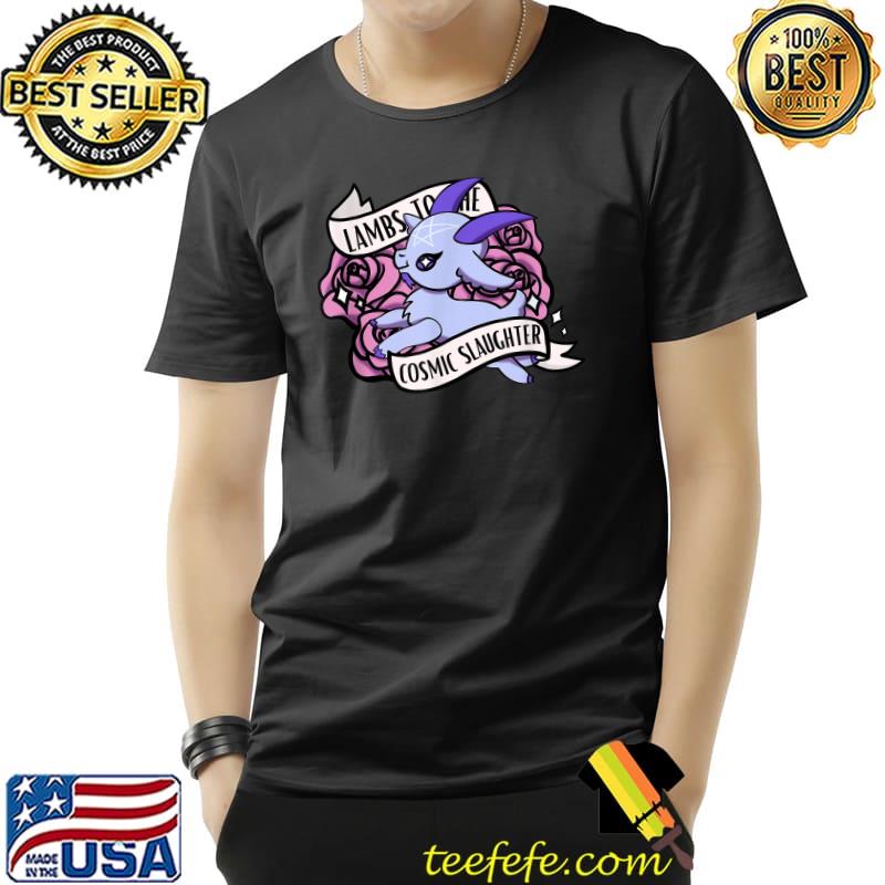 Lambs To Pastel Goth Cosmic Purple Goat Flowers T-Shirt Lambs To Pastel Goth Cosmic Purple Goat Flowers T-Shirt