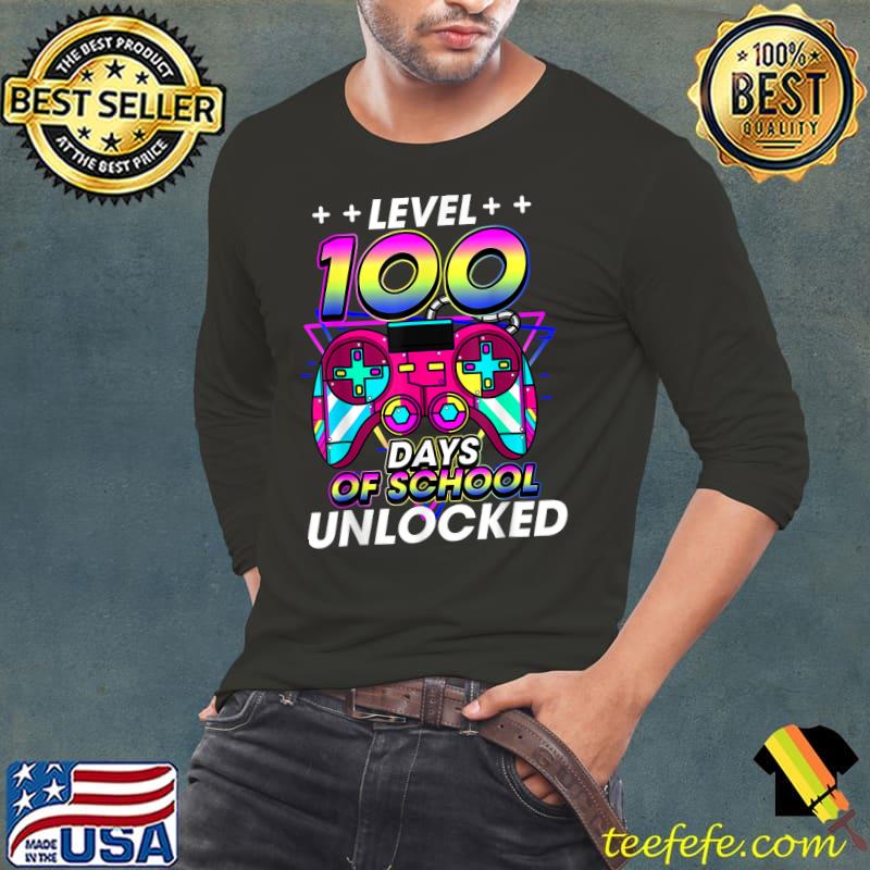 Level 100 Days Of School Unlocked Gaming Colors Video Game T-Shirt