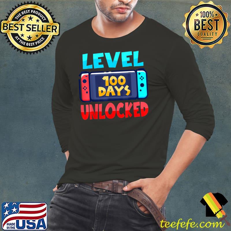 Level 100 Days Of School Unlocked Gaming Video Gamer T-Shirt