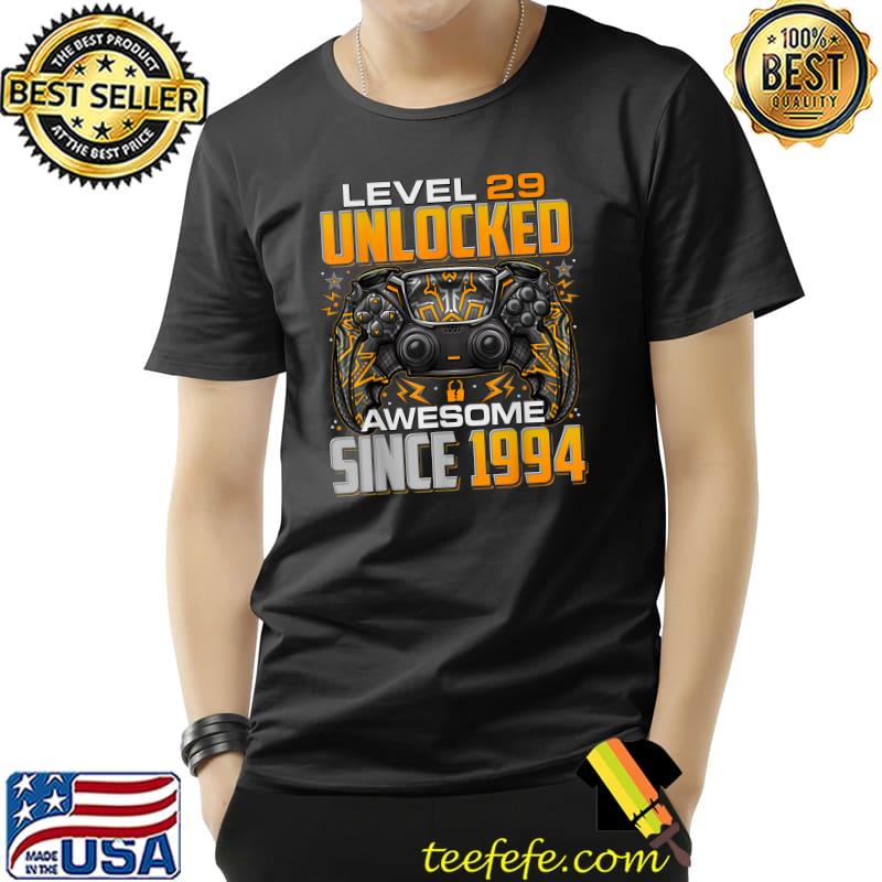 Level 29 Unlocked Awesome Since 1994 29th Birthday Gaming Controller T-Shirt Unisex Level 29 Unlocked Awesome Since 1994 29th Birthday Gaming Controller T-Shirt Unisex