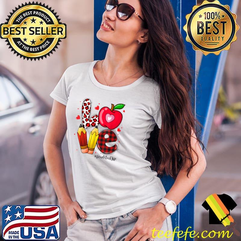 Love Apple Leopard Plaid Heart Headstart Life Valentines Day Gifts T-Shirt Ladies Tee Love Apple Leopard Plaid Heart Headstart Life Valentines Day Gifts T-Shirt Ladies Tee