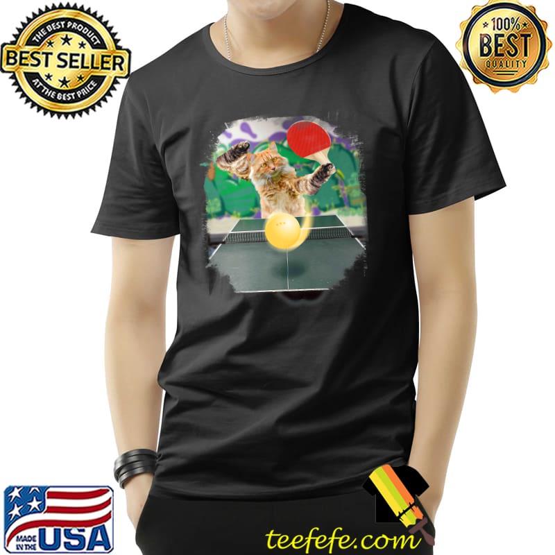 Maine Coon Cat Playing Table Tennis Ping Pong T-Shirt Unisex Maine Coon Cat Playing Table Tennis Ping Pong T-Shirt Unisex