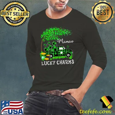Mamaw Lucky Charm Shamrock Graphic Truck Plaid St Patricks Day T-Shirt