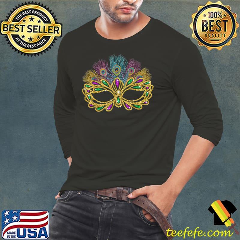 Mardi Gras Festival Mask With Feathers Mardi Gras Carnival T-Shirt