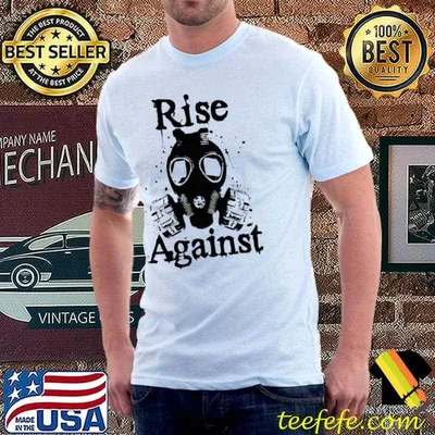 Mask punk rock rise against band shirt