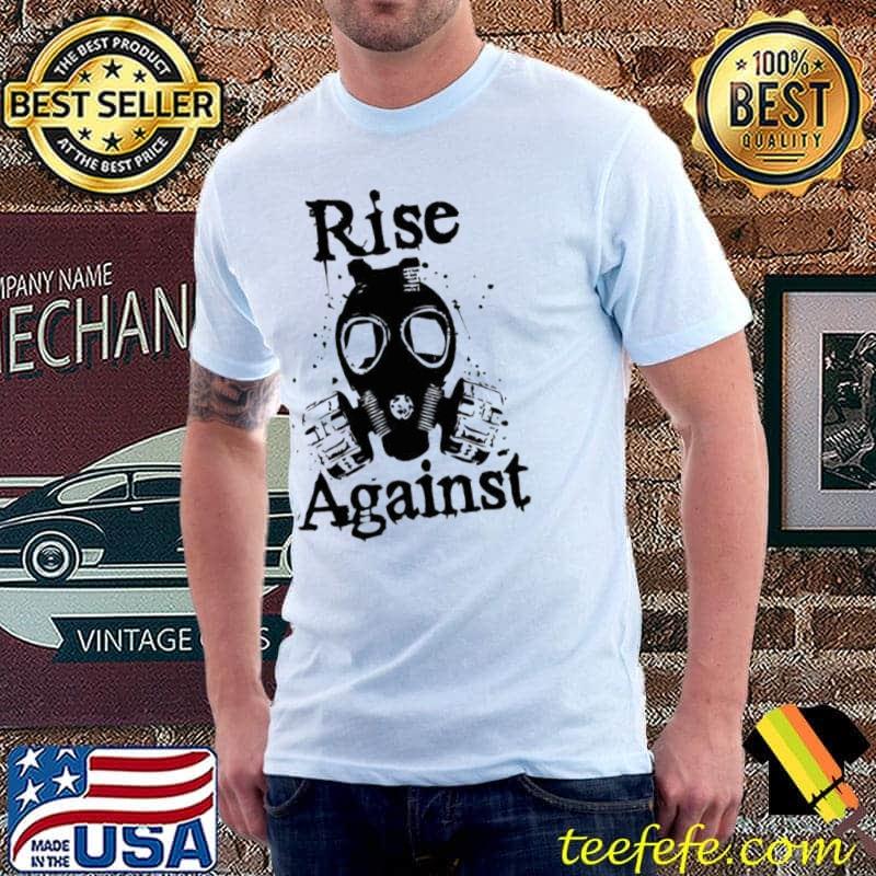Mask punk rock rise against band shirt