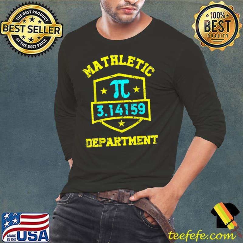 Mathletic Department Stars Math Teacher Student Pi Day Joke T-Shirt Long Sleeve Tee Mathletic Department Stars Math Teacher Student Pi Day Joke T-Shirt Long Sleeve Tee