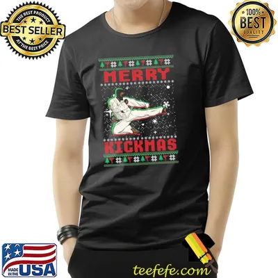 Merry kickmas karate black man classic shirt
