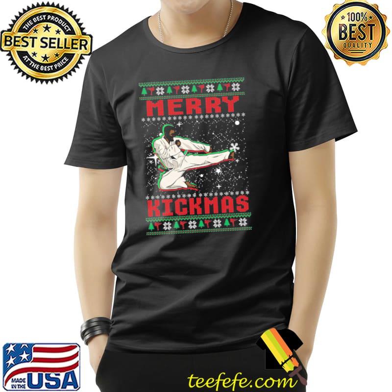 Merry kickmas karate black man classic shirt