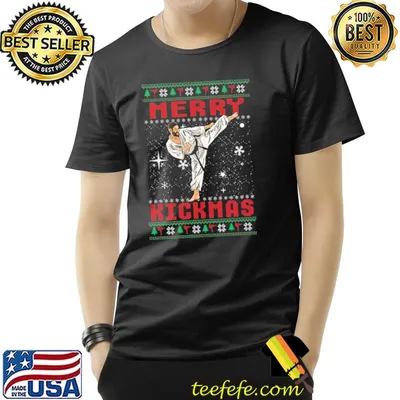Merry kickmas karate white man classic shirt