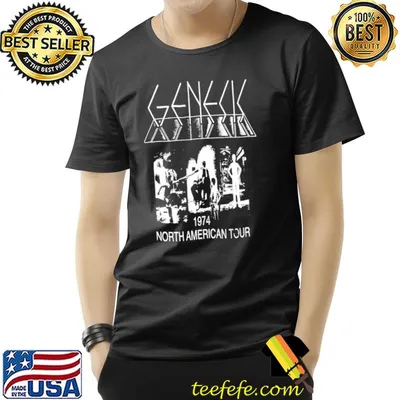 North American tour 1974 genesis band last domino shirt