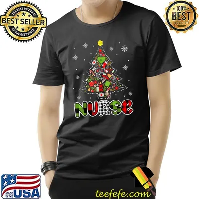 Nurse Christmas Tree Stethoscope RN LPN Scrub Nursing X-mas T-Shirt