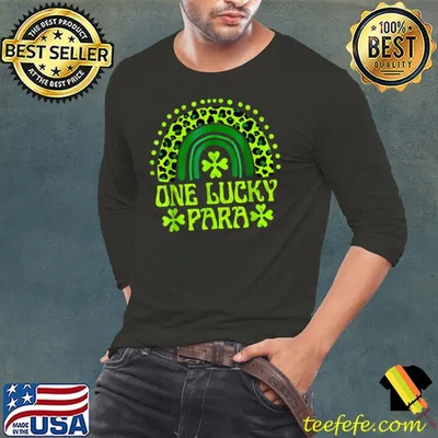 One Lucky Para Family St Patrick's Day Rainbow Leopard T-Shirt