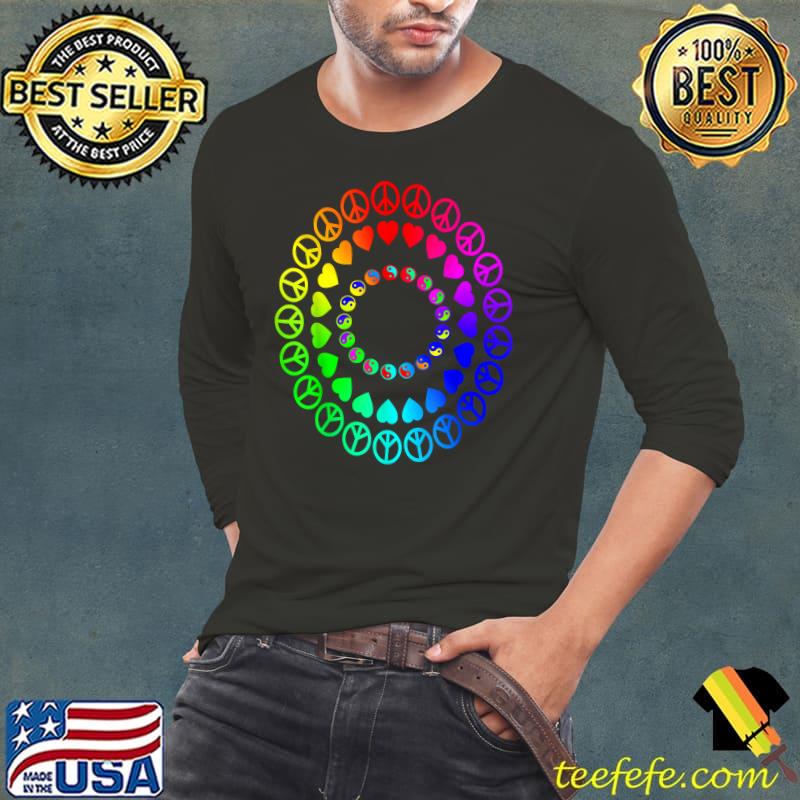 Peace Love Harmony Of Light Rainbow Colorful T-Shirt Long Sleeve Tee Peace Love Harmony Of Light Rainbow Colorful T-Shirt Long Sleeve Tee