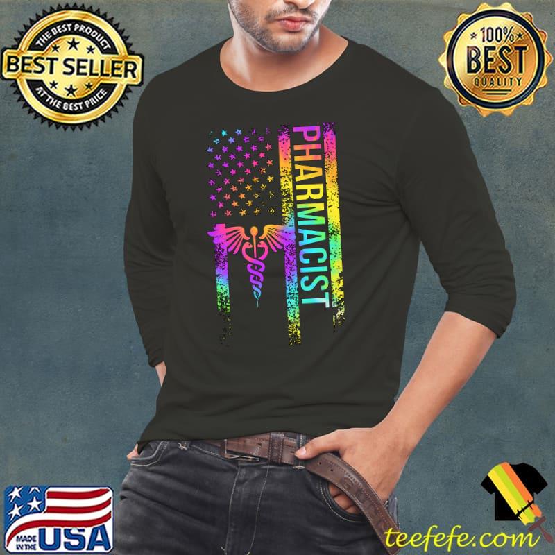 Pharmacist US Flag Pharmacy Pharmacists Tye Die T-Shirt Long Sleeve Tee Pharmacist US Flag Pharmacy Pharmacists Tye Die T-Shirt Long Sleeve Tee
