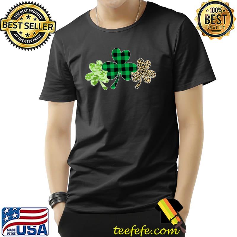 Plaid Shamrock Leopard Camouflage Fun St Patricks Day T-Shirt Unisex Plaid Shamrock Leopard Camouflage Fun St Patricks Day T-Shirt Unisex