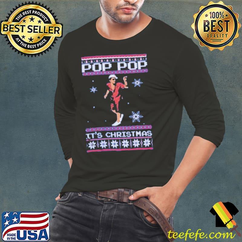 Pop pop it's christmas bruno mars ugly xmas classic shirt