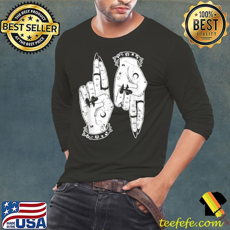 Punk Goth Girl Devil Hands As Above So Below Witchy Symbol T-Shirt Long Sleeve Tee Punk Goth Girl Devil Hands As Above So Below Witchy Symbol T-Shirt Long Sleeve Tee