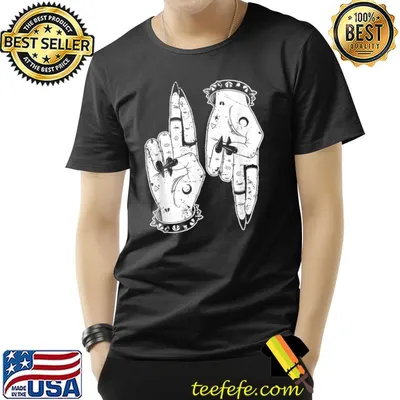 Punk Goth Girl Devil Hands As Above So Below Witchy Symbol T-Shirt