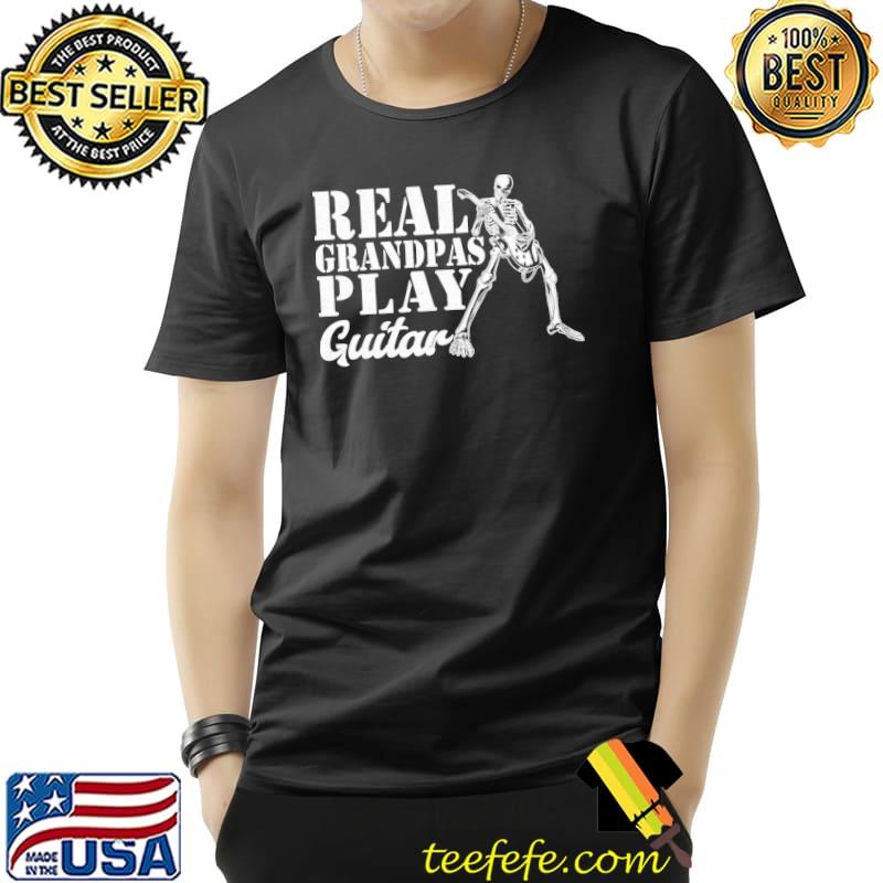 Real grandpas play guitar vintage skeleton shirt