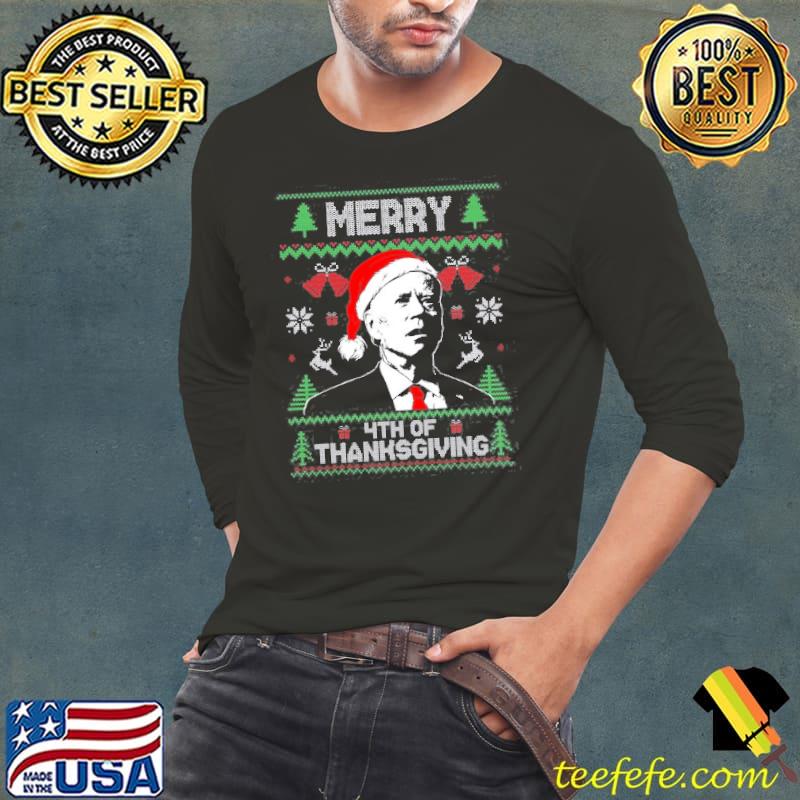 Santa Joe Biden merry thanksgiving ugly christmas classic shirt