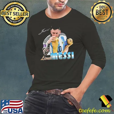 Signature design lionel messI kissing world cup 2022 Argentina Football shirt