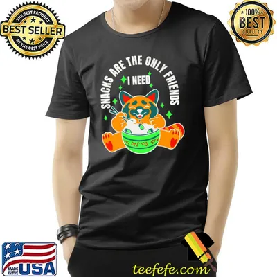 Snacks are the only friends I need cat eating rice T-Shirt