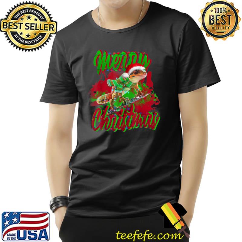 Snow Animal Merry Christmas Light Santa Hat T-Shirt