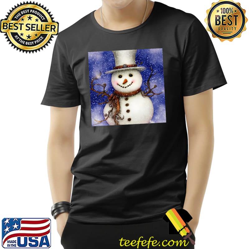 Snowman Steampunk Artistic Winter Snow Holiday Christmas T-Shirt