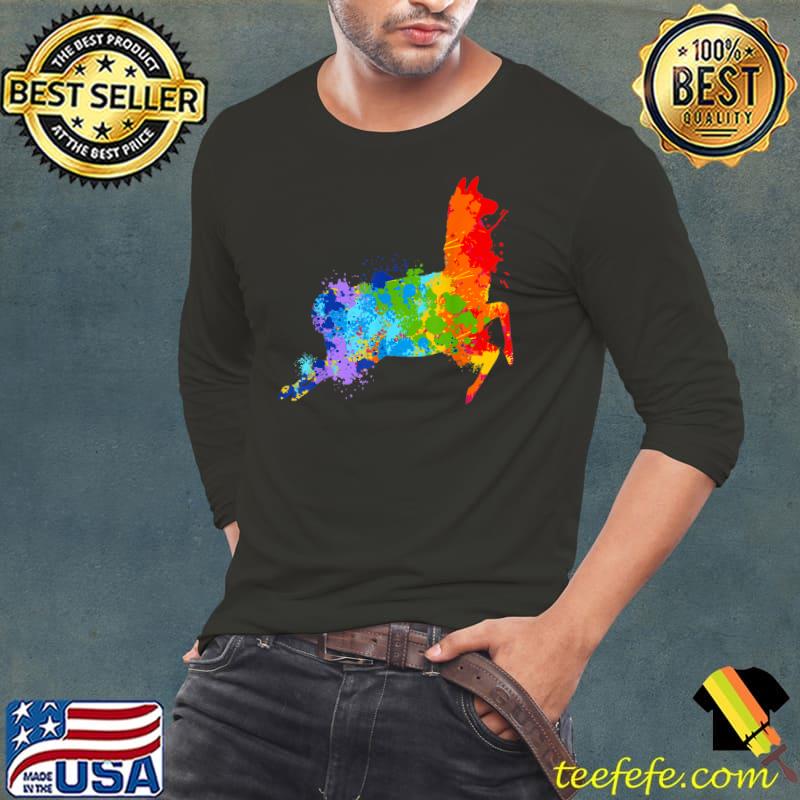 Splattering Paint Llama Drip Painting Llama Watercolor T-Shirt Long Sleeve Tee Splattering Paint Llama Drip Painting Llama Watercolor T-Shirt Long Sleeve Tee
