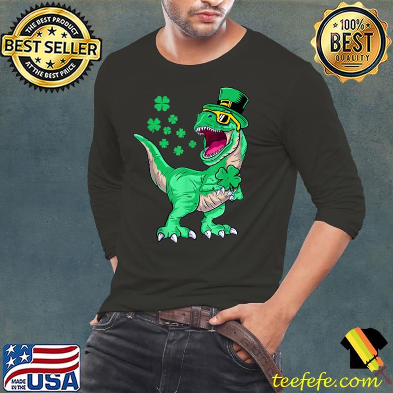 St Patricks Day Dinosaur Boys Toddler Shamrock T rex T-Shirt