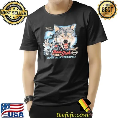 Team sesh wolf 1997 death valley bike rally shirt