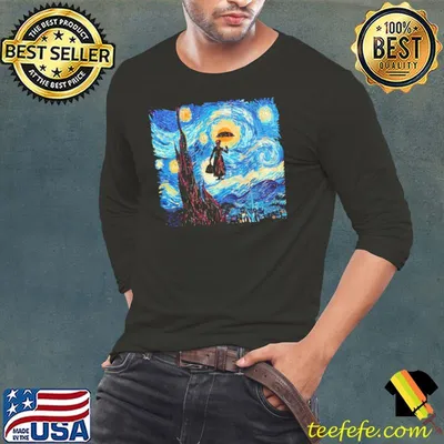The flying lady with an umbrella oil painting mary poppins classic shirt